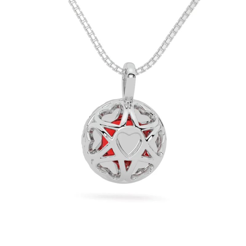 925 Sterling Silver Moissanite Halo Necklace – 1.25 CTW Round Solitaire Pendant