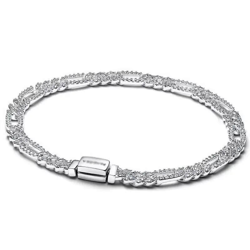 Classic Cuban Link Chain Bracelet | Sparking Stone Pavé Wristband for Women
