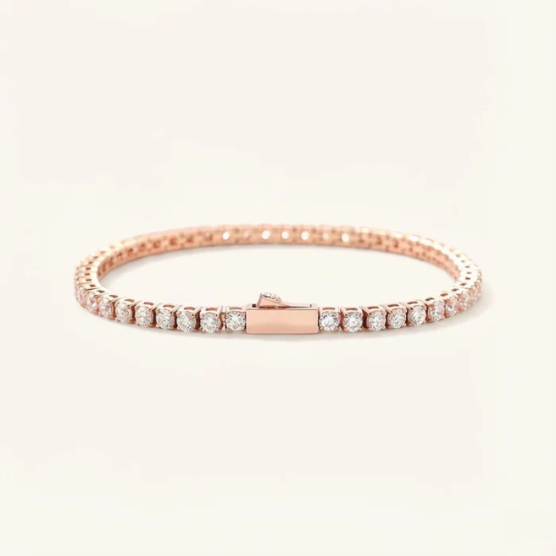 Moissanite Tennis Bracelet in Stainless Steel – Tarnish-Free Unisex Tennis Chain