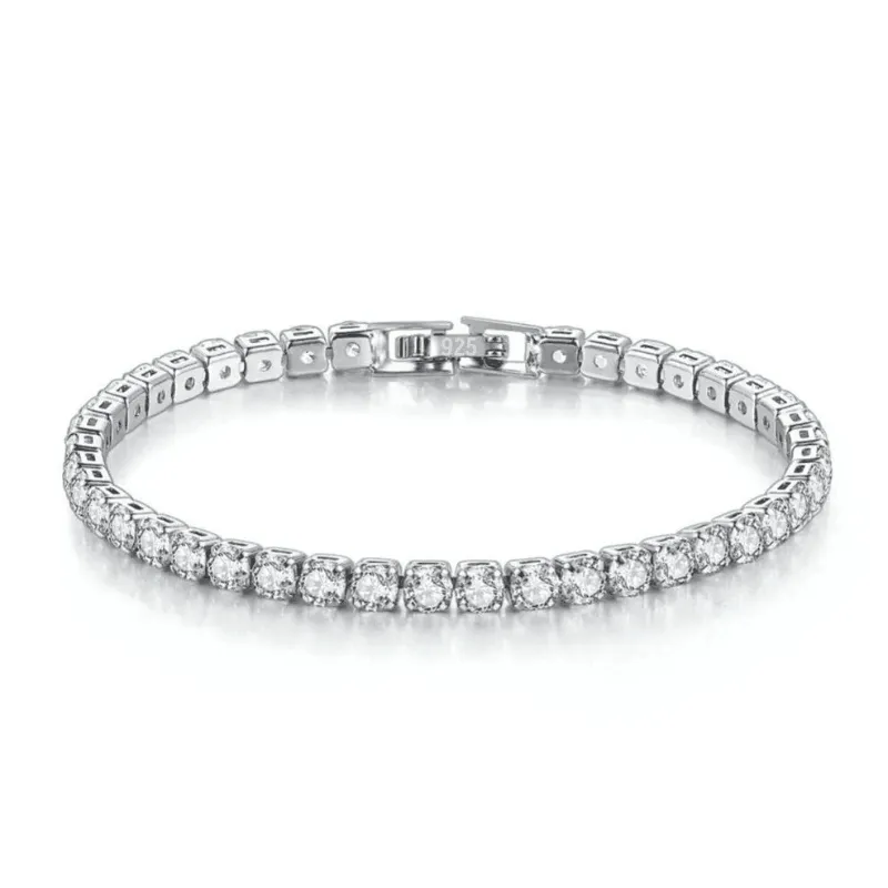 Sparkling Round Cubic Zirconia Tennis Bracelet | Classic CZ Chain for Men & Women