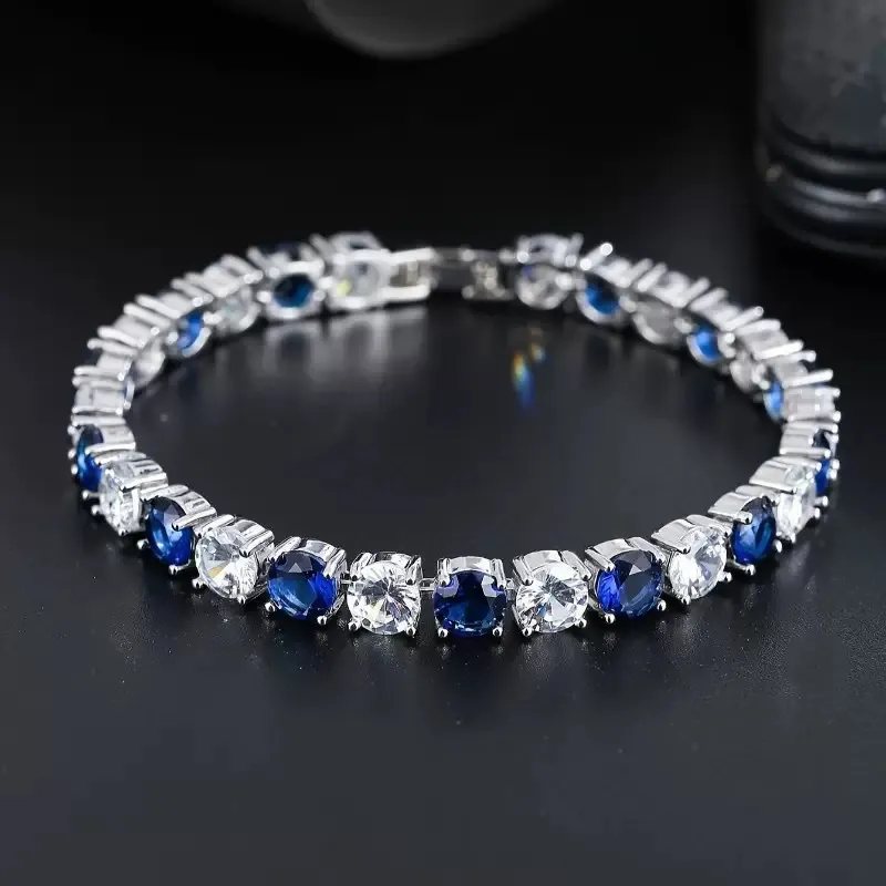 Sparkling Round Cubic Zirconia Tennis Bracelet | Classic CZ Chain for Men & Women