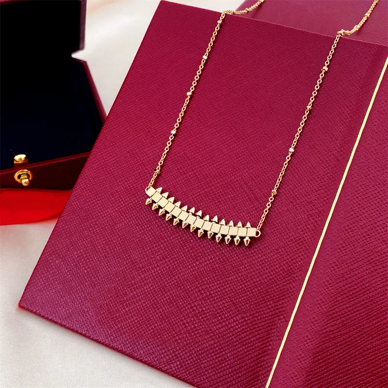 Studded Geometric Bar Pendant Necklace | Punk Chic Chain