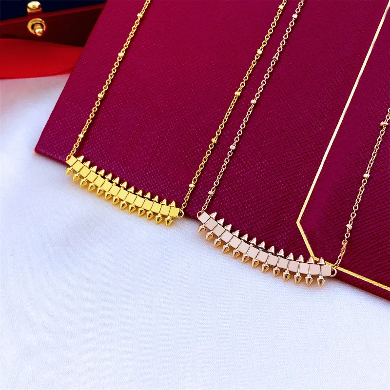 Studded Geometric Bar Pendant Necklace | Punk Chic Chain