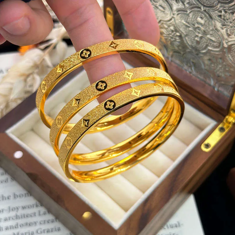 Vintage Floral Motif Bangle Bracelet | Matte Sandblast Finished Cuff for Women