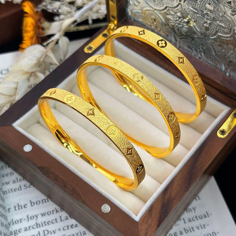 Vintage Floral Motif Bangle Bracelet | Matte Sandblast Finished Cuff for Women