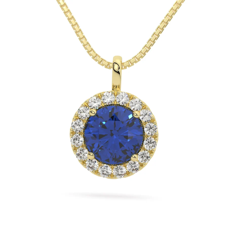 925 Sterling Silver Moissanite Halo Necklace – 1.25 CTW Round Solitaire Pendant