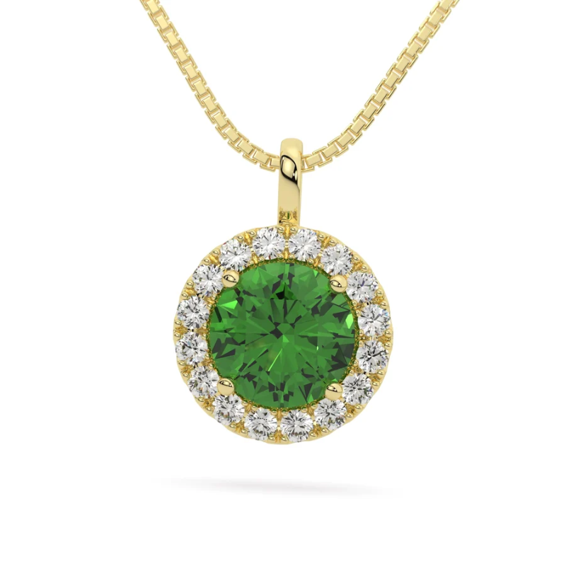 925 Sterling Silver Moissanite Halo Necklace – 1.25 CTW Round Solitaire Pendant