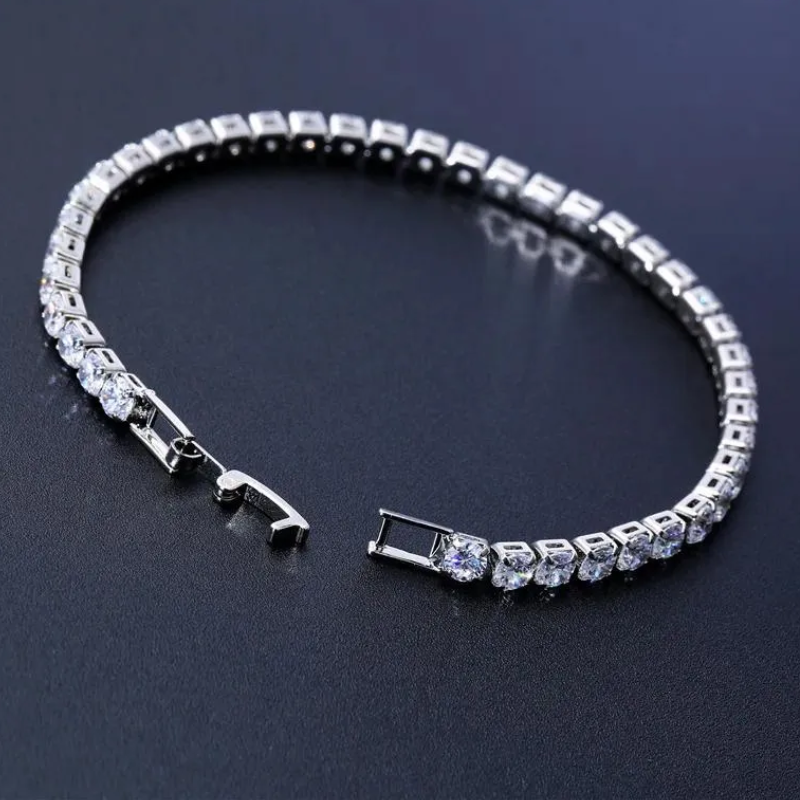 AAA+ Cubic Zirconia Tennis Bracelet | 4mm Sparkling CZ Chain for Men & Women