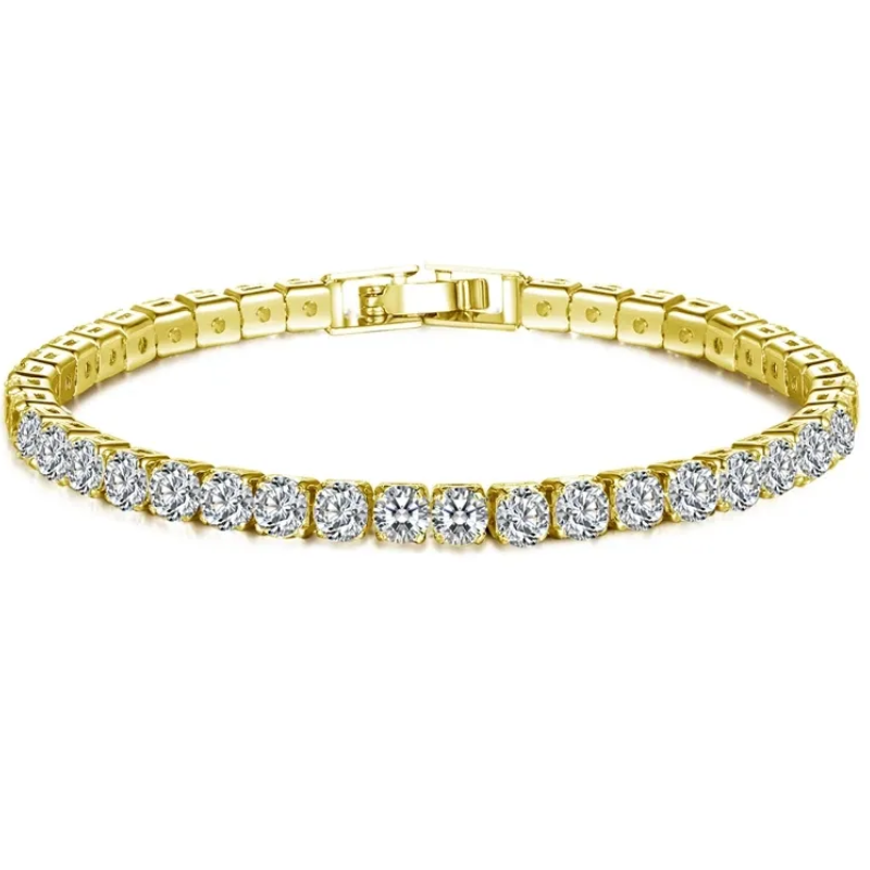 AAA+ Cubic Zirconia Tennis Bracelet | 4mm Sparkling CZ Chain for Men & Women