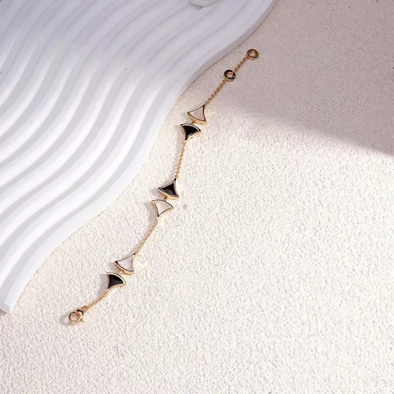 Fan Motif Layered Chain Bracelet | Delicate Fan Pendant Wristband for Women