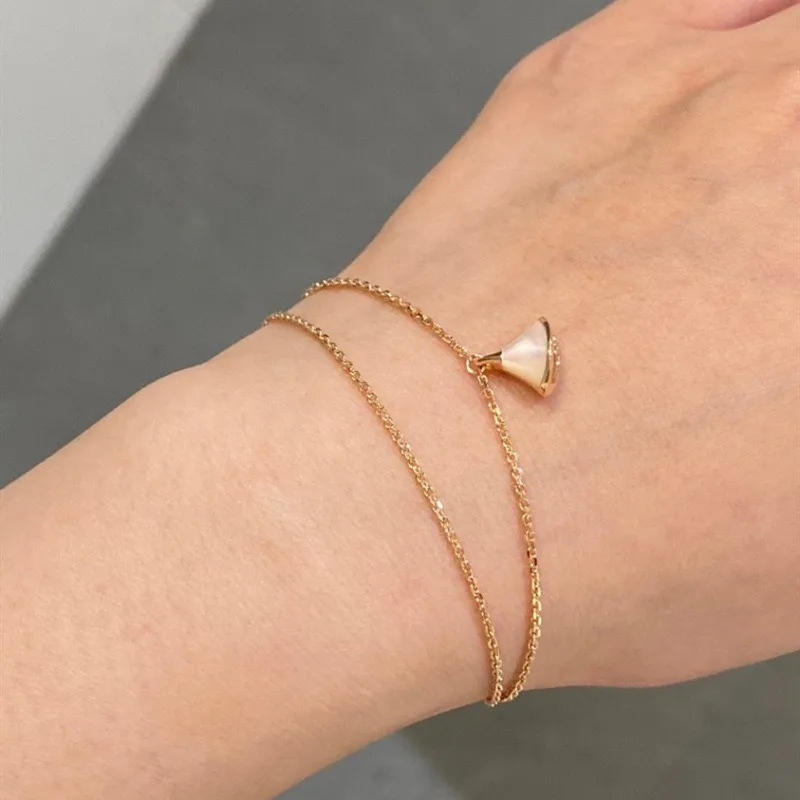 Fan Motif Layered Chain Bracelet | Delicate Fan Pendant Wristband for Women