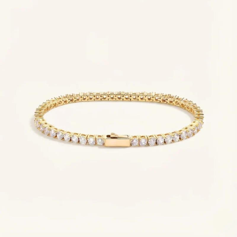 Moissanite Tennis Bracelet in Stainless Steel – Tarnish-Free Unisex Tennis Chain