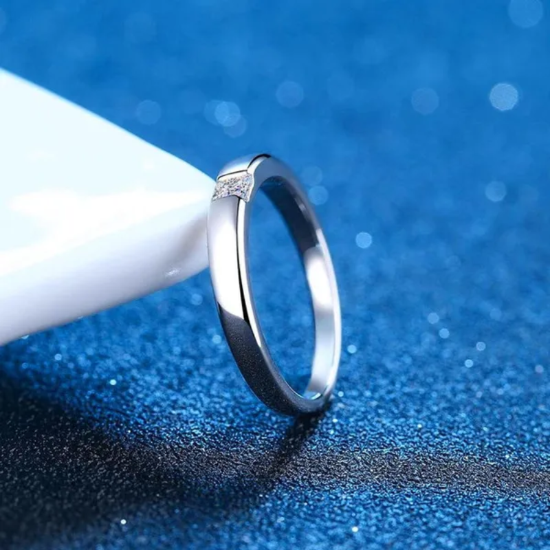S925 Sterling Silver Moissanite Ring – Unisex Princess Cut 0.30ct Geometric Solitaire Ring
