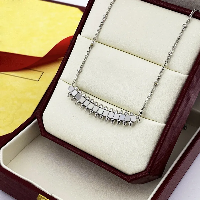 Studded Geometric Bar Pendant Necklace | Punk Chic Chain