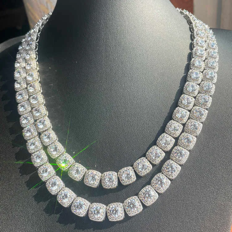 Unisex VVS Moissanite Tennis Chain & Bracelet Set – 8mm / 10mm Hip Hop Jewelry